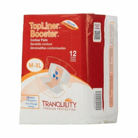 TRANQUILITY TOP LINER CONTOUR Tranquility Top Liner Added Absorbency Incontinence Booster Pad, 13 1/2 x 21 1/2in, 120PK 3096